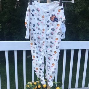 3/$20-infant boys sports one piece pjs-6/9 m
